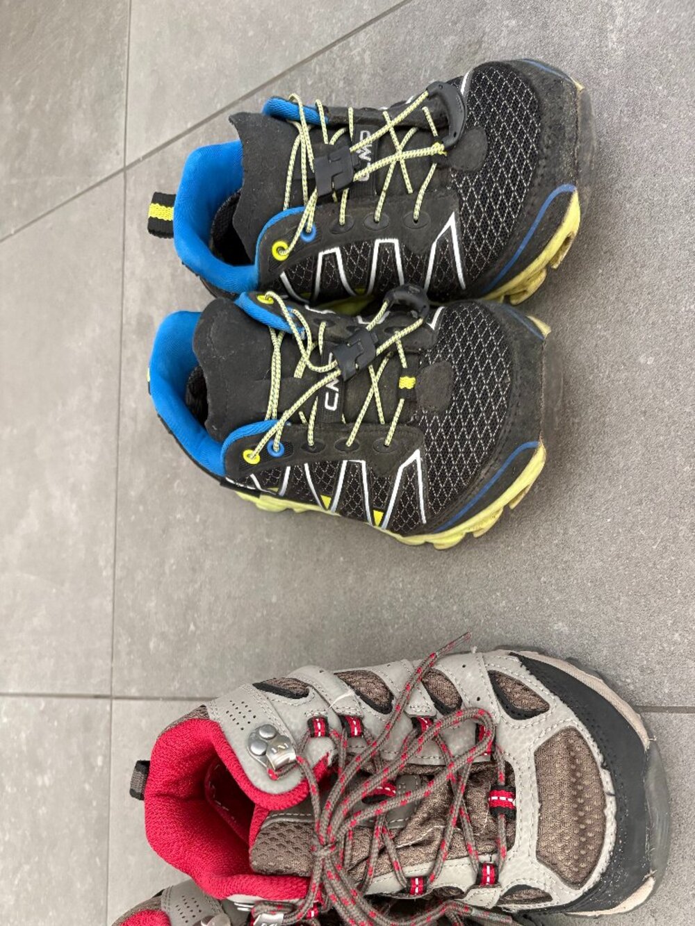 Kids Size 1 Hiking Shoe Lot, Merrell Moab 3 & CMP Altak Waterproof